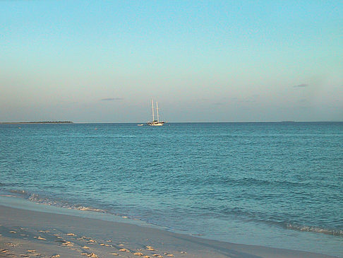 Der weiße Sandstrand der Malediven